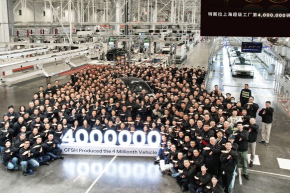 L'usine Tesla de Shanghai atteint la barre des 4 millions de voitures produites