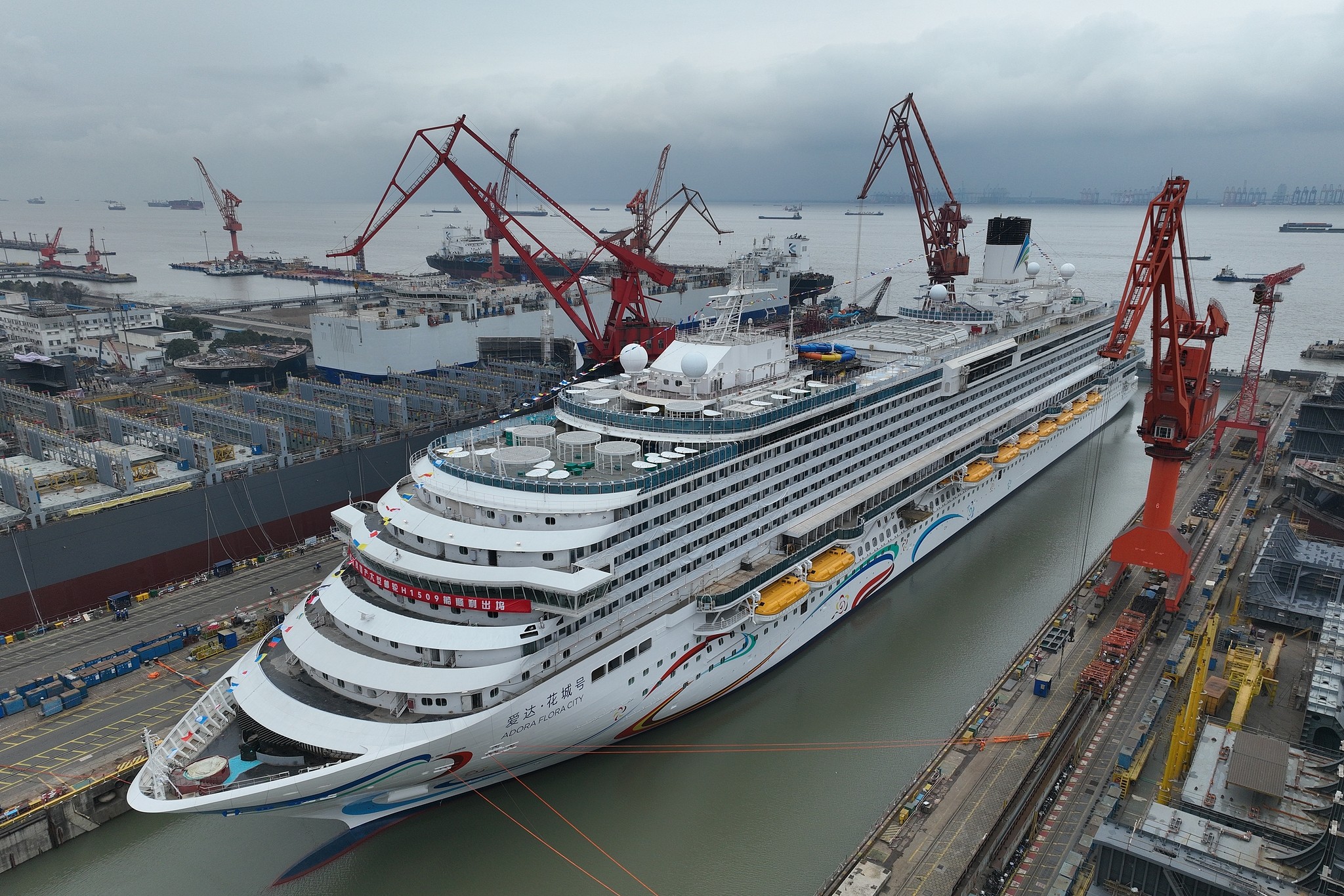 Shanghai : l'« Adora Flora City », deuxième grand navire de croisière chinois, sera livré d'ici la fin de l'année